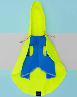 Action Jacket Dog Pull-On Raincoat in Safety Yellow + Blue (Made in NYC)