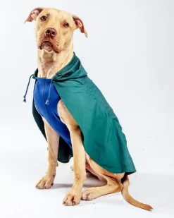 Action Jacket Pull-On Raincoat in Hunter Green & Navy (Made in NYC)