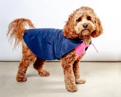 Action Jacket Pull-On Raincoat in Navy + Neon Pink (Made in NYC)