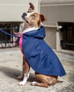 Action Jacket Pull-On Raincoat in Navy + Neon Pink (Made in NYC)