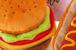 American Classic Hamburger Plush Dog Toy
