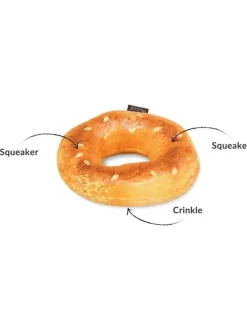 Bagel Squeak + Crinkle Dog Toy