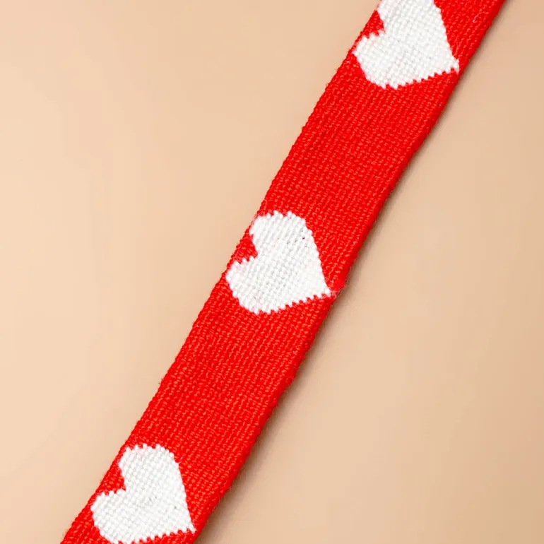 Big Hearted Needlepoint Dog Collar