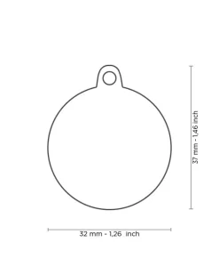 Black & White Chic Circle Heart Pet ID Tag