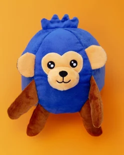 Blueberry Monkey Squeaky Plush Dog Toy