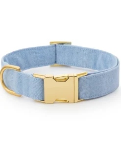 Blue Chambray Dog Collar (Made in the USA)