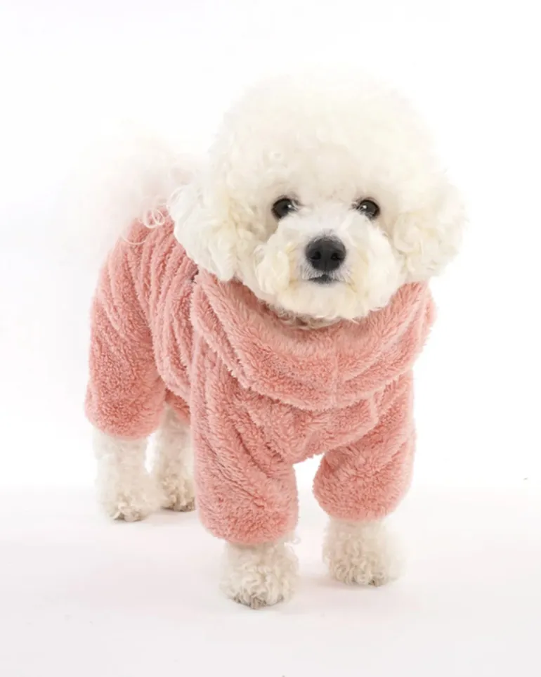 Boa Fleece Onesie for Dogs - Regular Fit (in Blue, Pink, Brown Ivory, or Grey) (FINAL SALE)