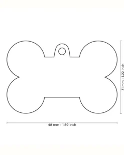 Bonne Bone in Chrome Custom Pet ID Tag