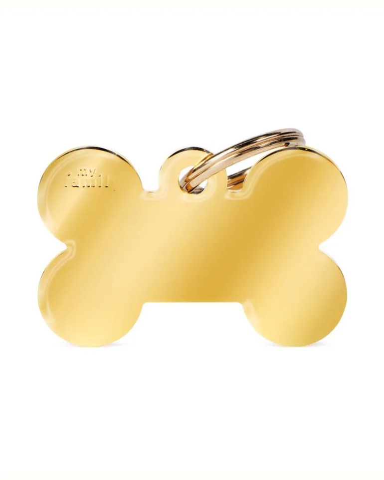 Bonne Bone in Golden Brass Custom Pet ID Tag