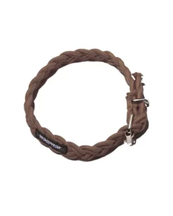 Braided Fisherman Dog Collar in Brown (Made in the USA)