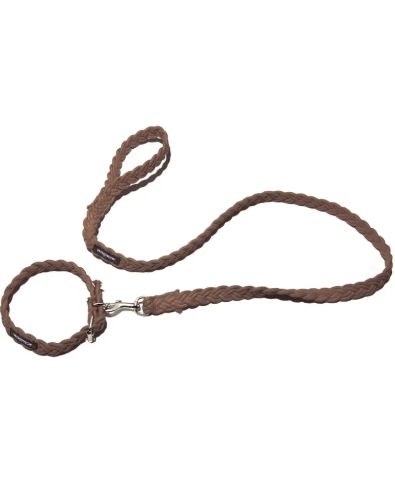 Braided Fisherman Dog Collar in Brown (Made in the USA)