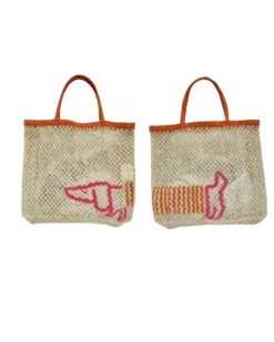 Breton Sausage Dog Jute Bag