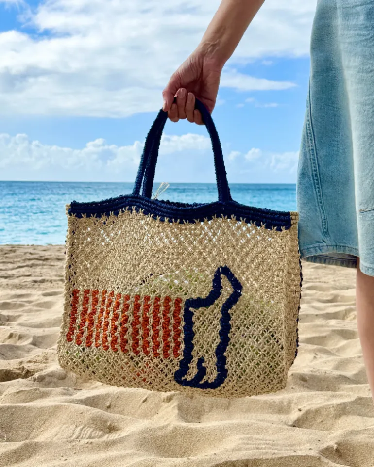 Breton Sausage Dog Jute Bag