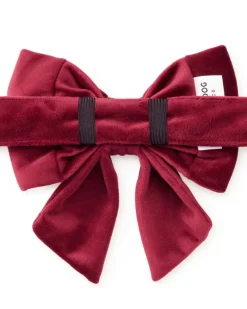 Burgundy Velvet Sailor Dog Bow Tie
