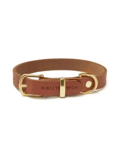 Butter Leather Dog Collar in Sahara Cognac (Made in Austria)