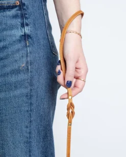 Butter Leather Dog Leash in Sahara Cognac (Made in Austria)