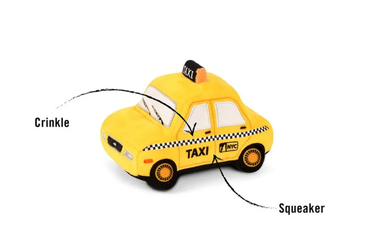 Canine Commute Taxi Plush Crinkle + Squeaky Dog Toy