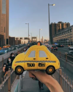 Canine Commute Taxi Plush Crinkle + Squeaky Dog Toy