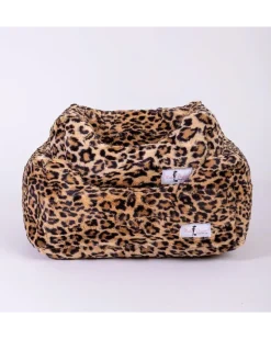 Cashmere Collection Faux-Fur Dog Bed in Leopard (Custom/Direct-Ship) (Made in the USA)