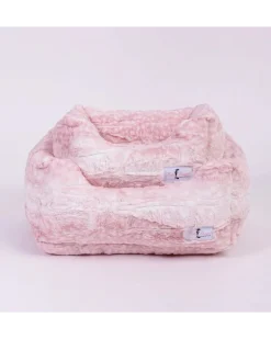 Cashmere Collection Faux-Fur Dog Bed in Pink Fawn (Custom/Direct-Ship) (Made in the USA)