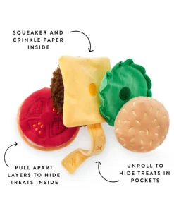 Cheeseburger Interactive Snuffle Dog Toy