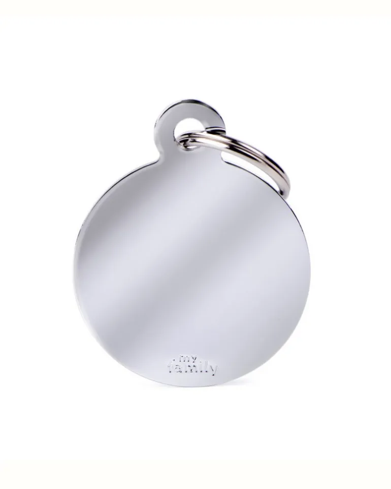 Chic Circle Chrome Custom Pet ID Tag