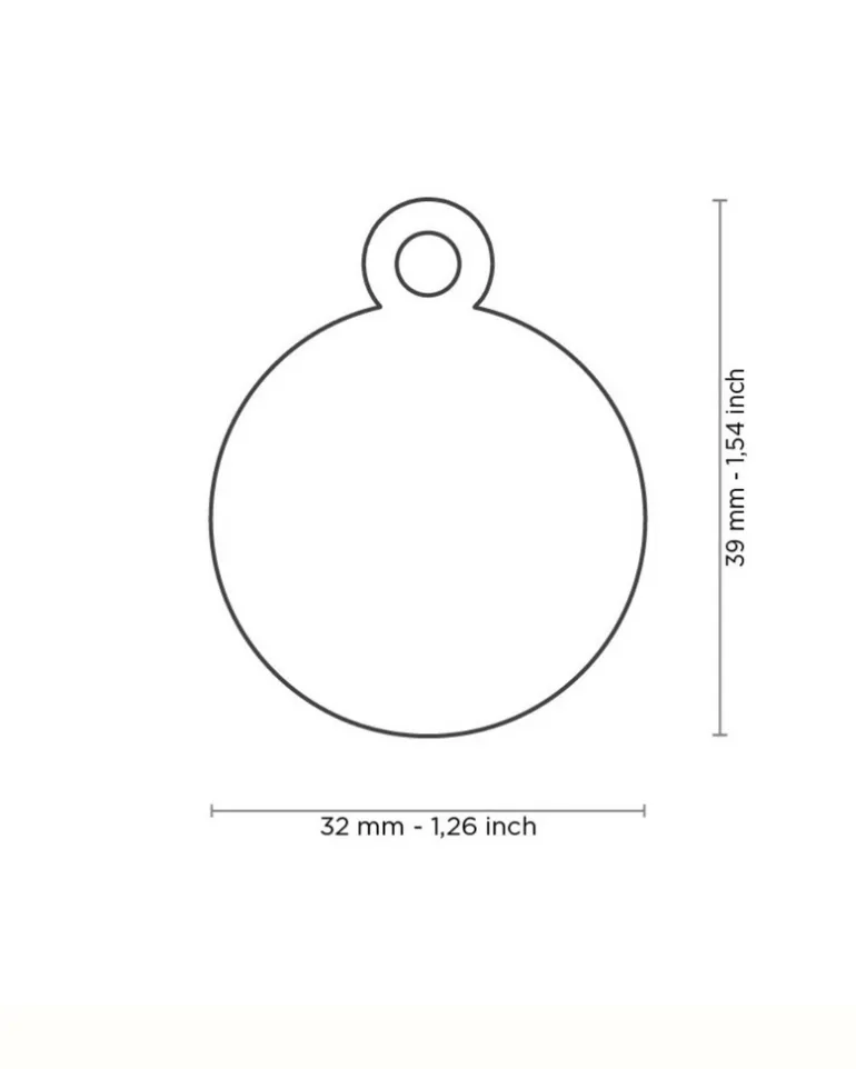 Chic Circle Chrome Custom Pet ID Tag