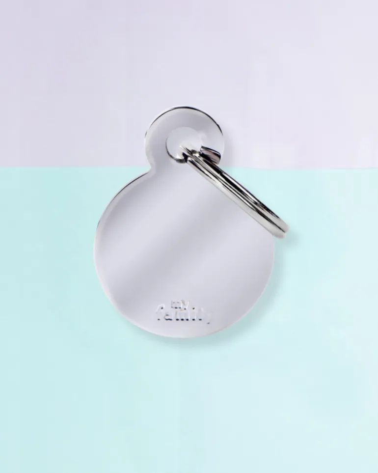 Chic Circle Chrome Custom Pet ID Tag