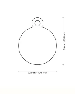 Chic Circle in Golden Brass Custom Pet ID Tag