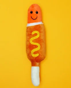 Chomp the Corndog Squeaky Plush Dog Toy