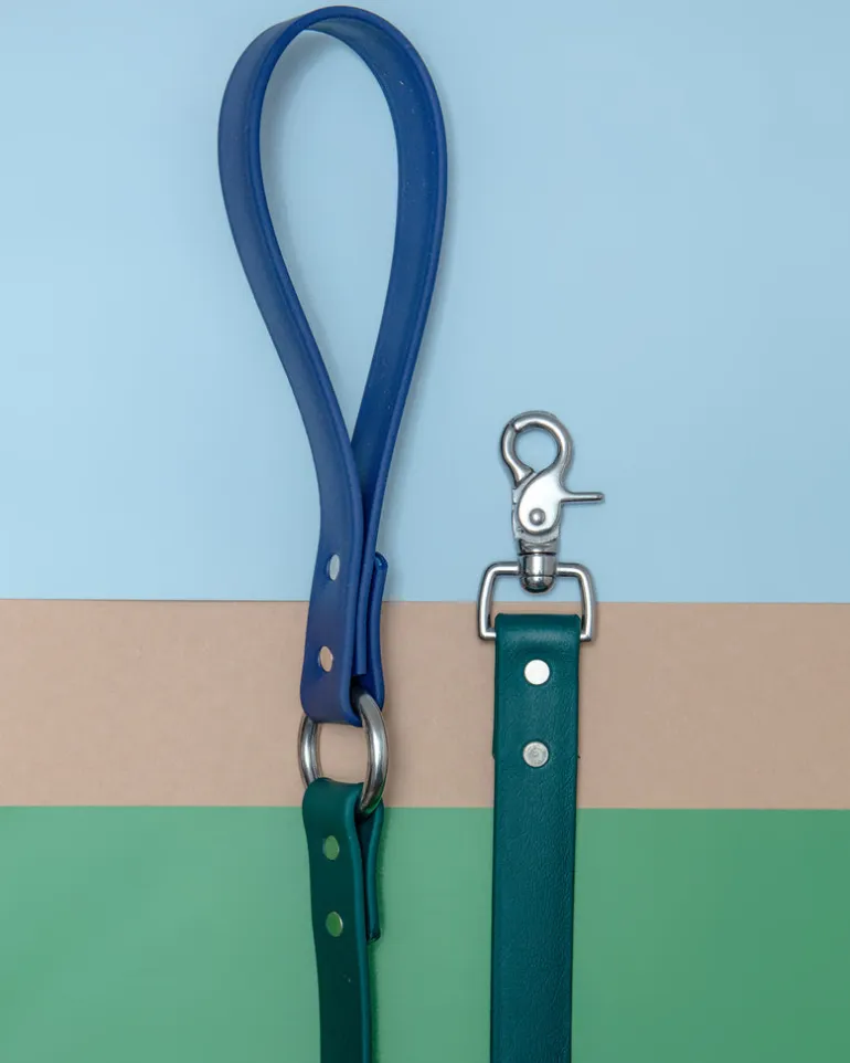 City Leash in Hunter Green & Navy (4 or 6 Foot) (Made in the USA)
