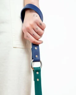 City Leash in Hunter Green & Navy (4 or 6 Foot) (Made in the USA)