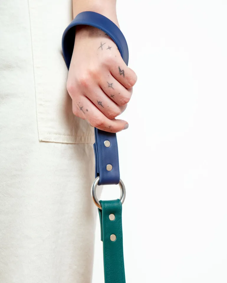 City Leash in Hunter Green & Navy (4 or 6 Foot) (Made in the USA)
