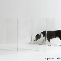 Clear Lucite Freestanding Zig-Zag Pet Gate (Made in the USA) (Direct-Ship)