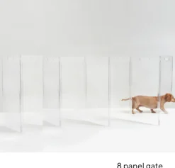 Clear Lucite Freestanding Zig-Zag Pet Gate (Made in the USA) (Direct-Ship)