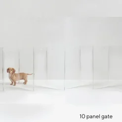 Clear Lucite Freestanding Zig-Zag Pet Gate (Made in the USA) (Direct-Ship)