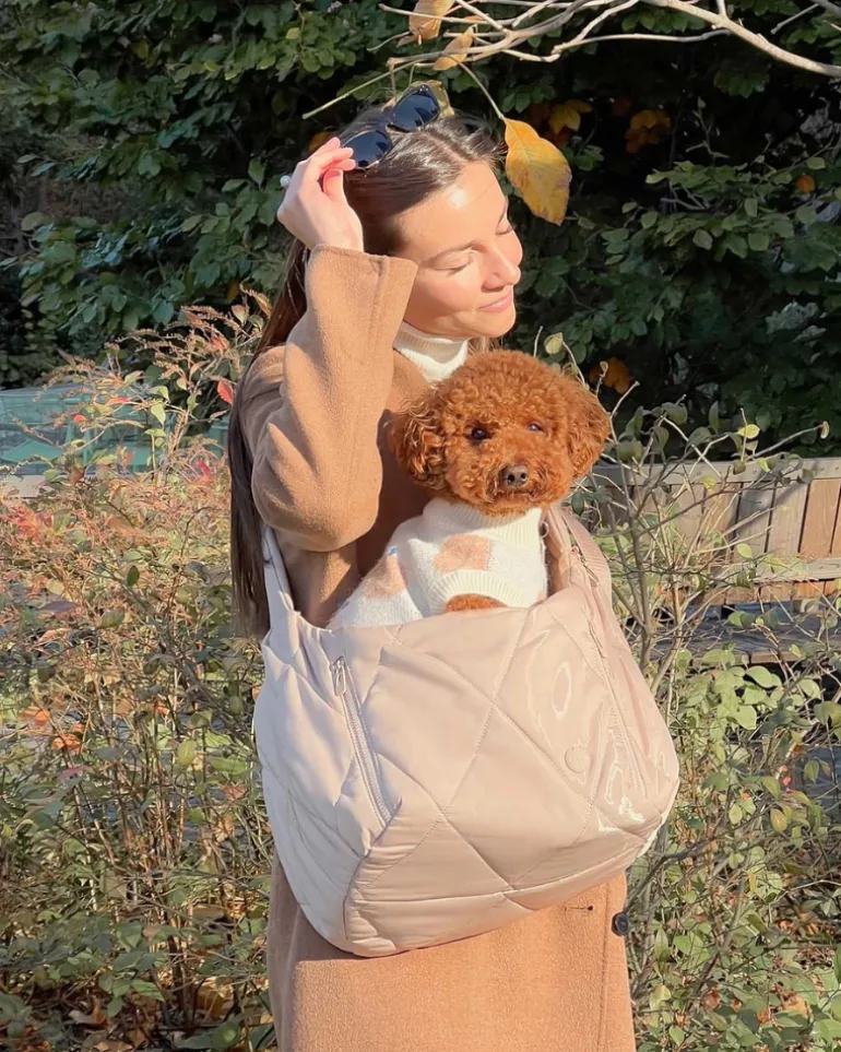 Cloud Crossbody Pet Carrier in Beige or Black