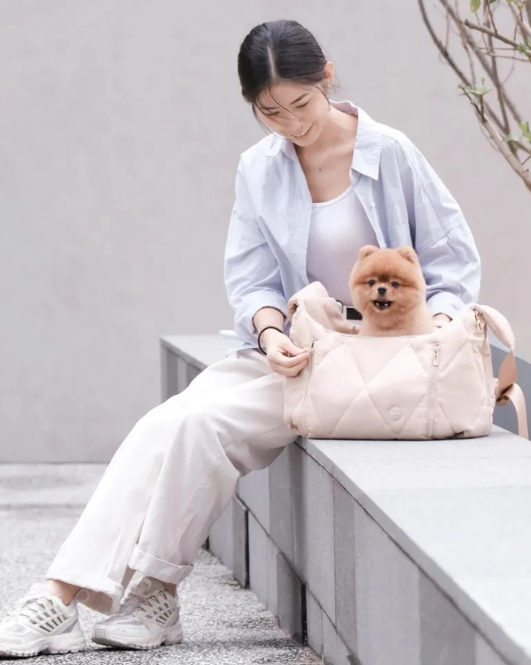 Cloud Crossbody Pet Carrier in Beige or Black