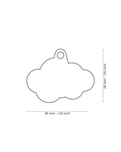 Clouds Dog Custom Pet ID Tag