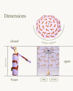 Compact Eco-Friendly Umbrella (in Doxie, Frenchie, Corgi, Matisse, Arty Cats)