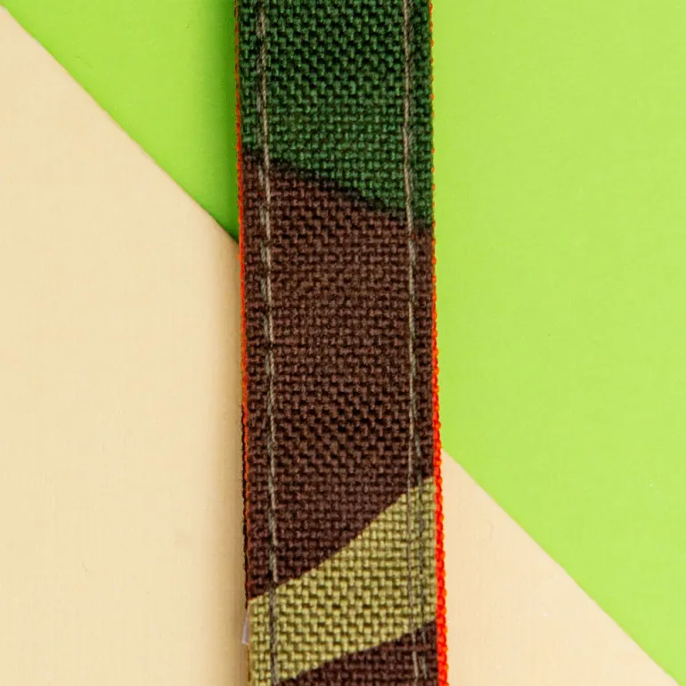 Cordura Dog Collar in Camo & Neon Orange (Made in the USA)
