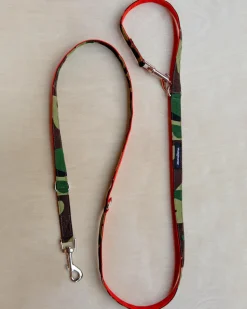 Cordura Metro Convertible Dog Leash in Camo & Neon Orange