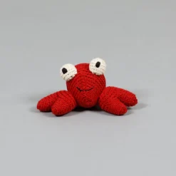 Cotton Crochet Crab Squeaky Plush Dog Toy