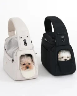 Crossbody SMART Sling Dog Carrier in Black or Beige