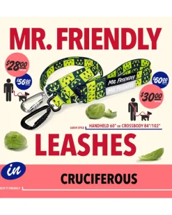 Cruciferous Crossbody Dog Leash with Black Hardware (Made in the USA)