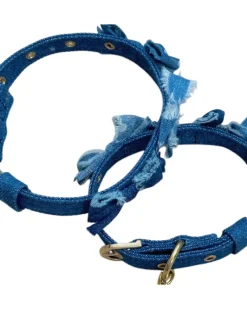 Denim Bow Collar for Dogs (Made in the USA)