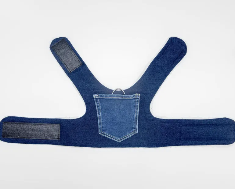 Denim & Shearling Sherpa Dog Harness (Made in the USA) (Dog & Co. Exclusive)
