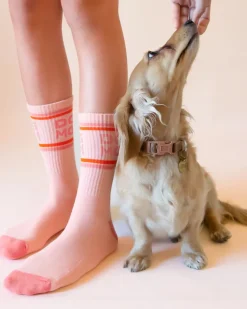 Dog Mom Striped Ribbed Crew Socks