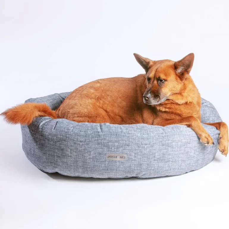 Donut Dog Bed in Denim (Direct Ship)(Made in the USA)
