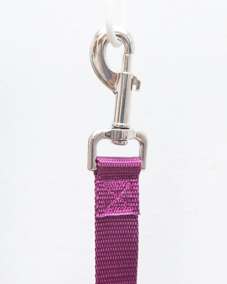 Double Clip Training Leash in Burgundy (Made in the USA)
